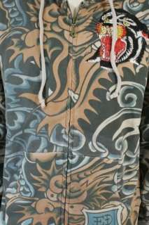 100% Auth Ed Hardy Panther Head Hoodie Jacket XL  
