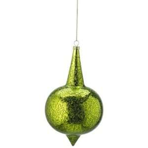  SET of 6 Green Glass Chimney Christmas Finial Ornaments 