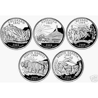  Complete 5 Coin 2006 P State Quarter Set 