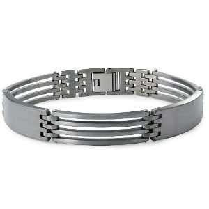  Titanium Mens Link Bracelet 11mm Wide 8.5 Inches: West 