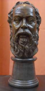 Ancient Greek philosopher Socrates Bronze Statuette Bust Paris Louvre 