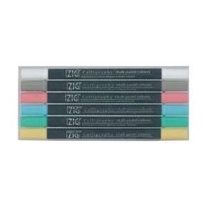  Zig Memory Calligraphy Chalk Pastel Dual Tip Markers 6/Pkg 