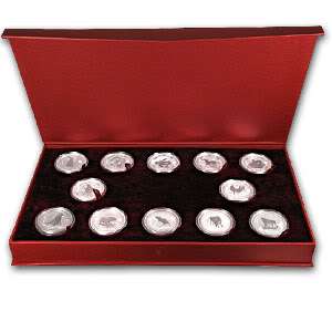 COMPLETE 1 OUNCE OZ SERIES I AUSTRALIA LUNAR SILVER SET & CASE  