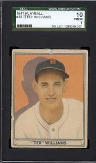 1941 PLAY BALL TED WILLIAMS SGC 10 RED SOX #14  