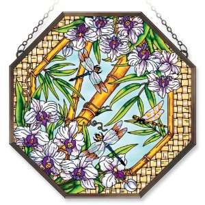 Amia Window Décor Panel Features Dragonflies in a Bamboo Setting, 15 