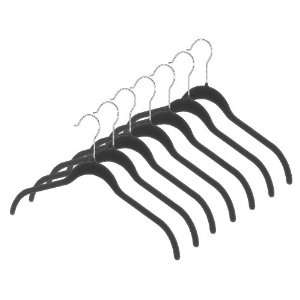  Whitmor 6478 1622 7 BLK Flocked Plastic Hanger Collection 