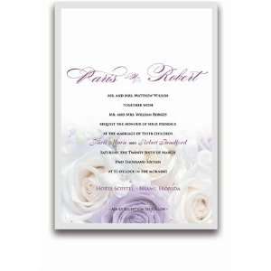   Rectangular Wedding Invitations   Rose Lavender White: Office Products