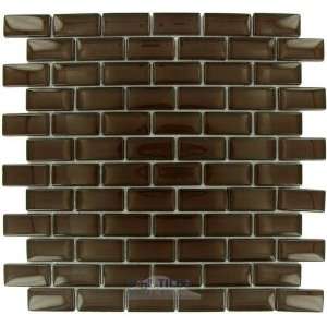  7/8 x 1 7/8 brick glass mosaic tile in hot cocoa: Home 