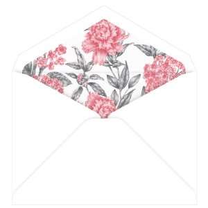  Inner Wedding Envelopes   Tiffany White Crimson Botanical 
