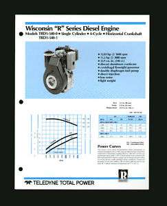 Wisconsin R TRD1 540 0 1 12 11 hp Engine Specs Brochure  