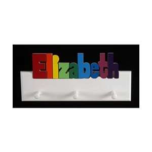    Personalized Pastel Coat Rack   12 Letters   Color: White: Baby