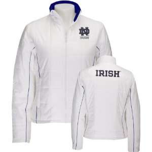  Notre Dame Fighting Irish Womens White Box Quilted Jacket 