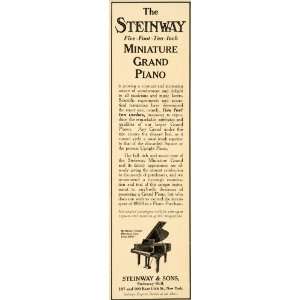  1909 Ad Steinway Miniature Grand Upright Piano Steinway 