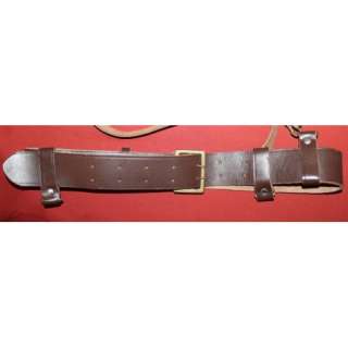 WWII WW2 German Military Leather Belt With Brass Buckle & Strap  