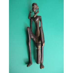    Statue Brass Antique Look African Tribal Lady
