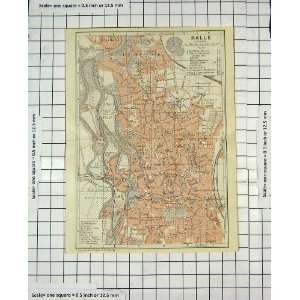  Antique Map Germany Street Plan Halle Giebichenstein: Home 