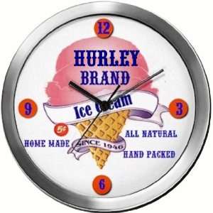  HURLEY 14 Inch Ice Cream Metal Clock Quartz Movement 