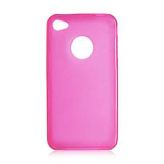 iPhone 4 4G 4s Pink Hard Case with Pink TPU Gummy Border + Home 