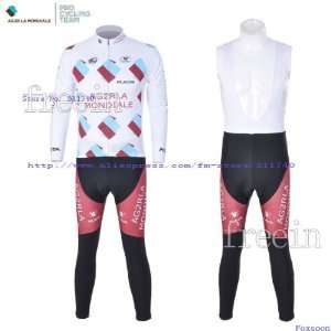  2011 ag2r long sleeve cycling jerseys and bib pants set 