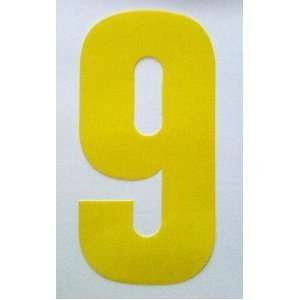  Yellow Theme   Number 9 (Nine)   Wheelie Bin / Wall 