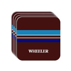 Personal Name Gift   WHEELER Set of 4 Mini Mousepad Coasters (blue 