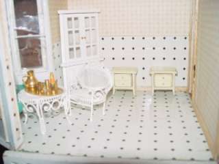 Vintage Custom Handcrafted Doll House Decorated Christmas 5 Rooms 