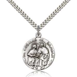  Sterling Silver Sts. Cosmos & Damian Pendant: Jewelry