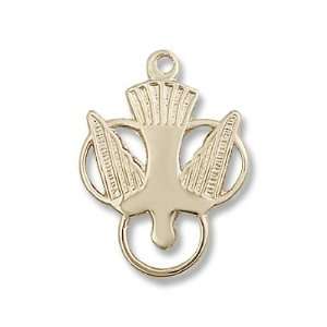  14kt Gold Holy Spirit Medal Confirmation Dove: Jewelry