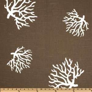   Coral Slub Taupe/White Fabric By The Yard Arts, Crafts & Sewing