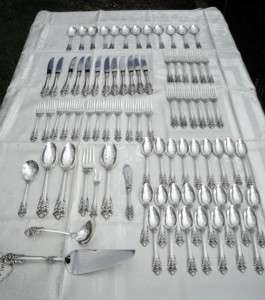 WALLACE GRAND BAROQUE~81 PIECES~STERLING SILVER SERVICE FOR 12 