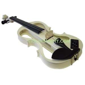   Solid Wood Electric Silent Violin   White Musical Instruments