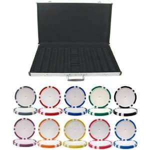  8 stripe 14gm Clay 1000 Chip Poker Set with Aluminum Case 