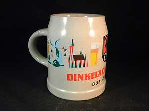 Very Rare Dinkelacker Bier Aus Stuttgart German Beer Stein Glass 