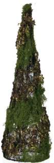 This set of 6 artificial moss covered twig finials make a beautiful 