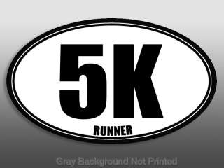Oval 5K Runner Sticker  stickers decal run marathon ran  
