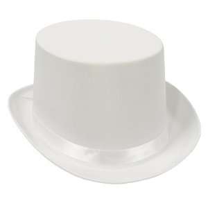  Beistle 60839 W White Satin Sleek Top Hat   Pack of 6 