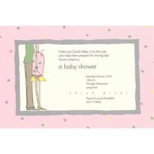 Parents to be pink, Custom Personalized Baby Shower Invitation, by 