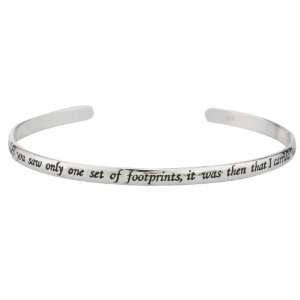   Of Footprints, It Was Then That I Carried You Cuff Bracelet Jewelry