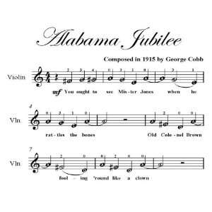    Alabama Jubilee Easy Violin Sheet Music George Cobb Books