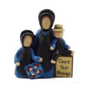  Figurine Amish Family Count Your Blessings (Pkg 2)