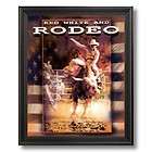 Rodeo Cowboy R/W Bull Rider Western Wall Picture Black 