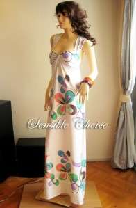 Boho flower print empire maxi bow sun dress S M L XL 2X  