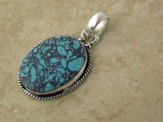 black & blue mosaic jasper }} 1.5 inch silver   pendant    