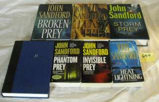 Up for sale are 7 John Sandford novels. The books are in good or 