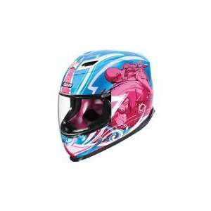  Icon Airframe Siren Full Face Motorcycle Helmet Blue Large 