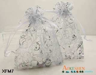 Pure White Wholesale Bulk Wedding favor bags jewelry organza gift 