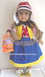 Dutch Costume fits American Girl Doll w/ Wooden Shoes!!  