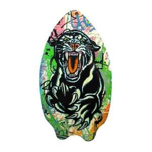  Colorful Tattoo Style Roaring Black Panther Skim Board 37 