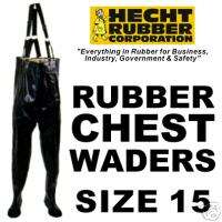 Mens Heavy Duty Rubber Chest Waders   Size 15  