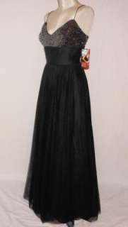 NWT Adrianna Papell E! Red Carpet Sequin Black Mesh Ball Gown 12 